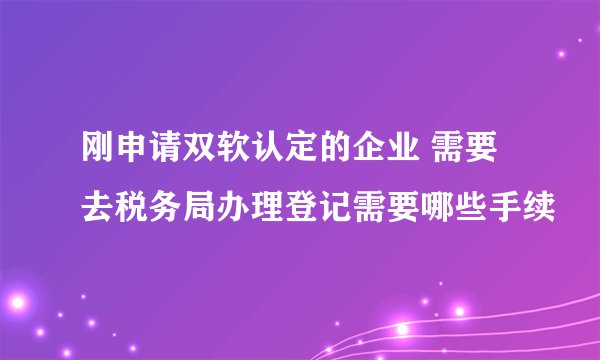 刚申请双软认定的企业 需要去税务局办理登记需要哪些手续
