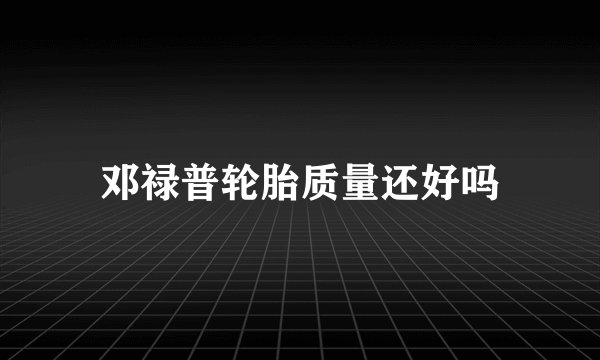 邓禄普轮胎质量还好吗