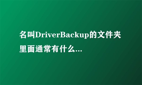 名叫DriverBackup的文件夹里面通常有什么样的软件？