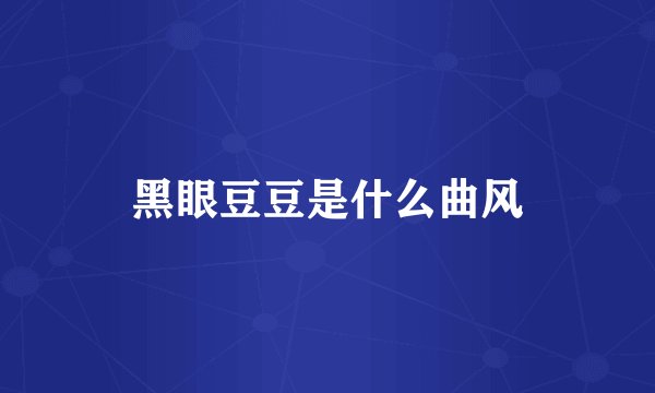 黑眼豆豆是什么曲风