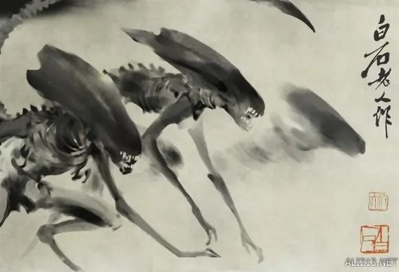 网友祖传武松打虎和齐白石异形古画 当时我就惊了！