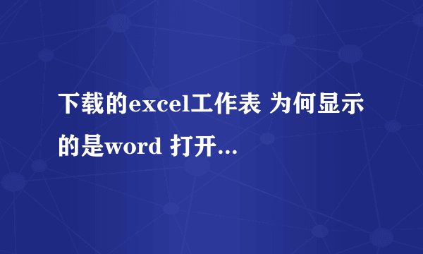 下载的excel工作表 为何显示的是word 打开全是乱码?