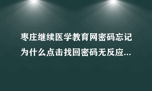 枣庄继续医学教育网密码忘记为什么点击找回密码无反应 枣庄继续医学教育网密码忘记为什么点击找回密码无反应