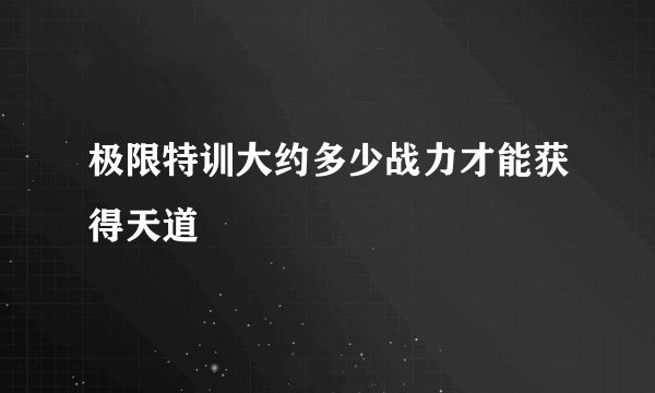 极限特训大约多少战力才能获得天道