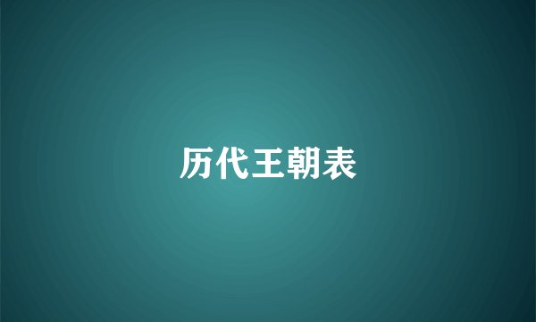 历代王朝表