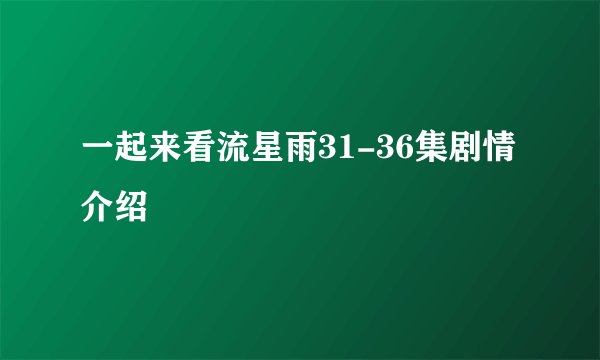 一起来看流星雨31-36集剧情介绍