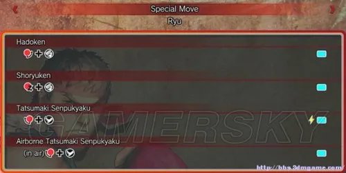 终极街头霸王4 全人物出招表一览