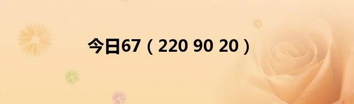 今日67（220 90 20）