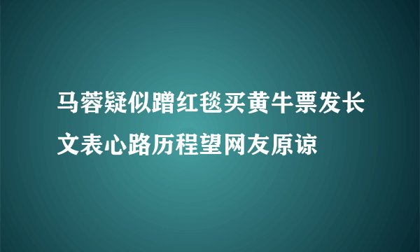 马蓉疑似蹭红毯买黄牛票发长文表心路历程望网友原谅