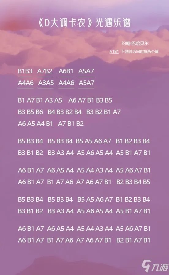 《光遇》卡农钢琴谱简谱介绍