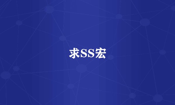 求SS宏