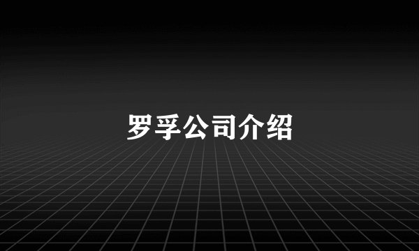 罗孚公司介绍