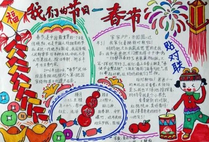 2020春节手抄报图片大全 迎接2020年春节手抄报图片