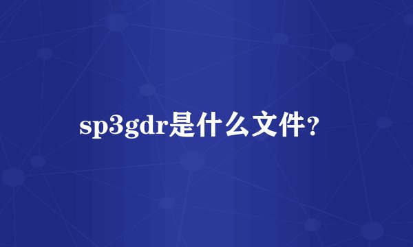 sp3gdr是什么文件？