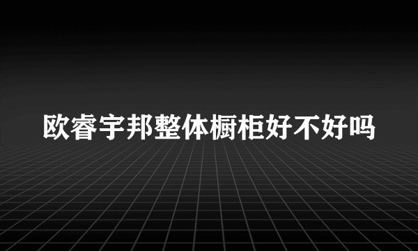 欧睿宇邦整体橱柜好不好吗
