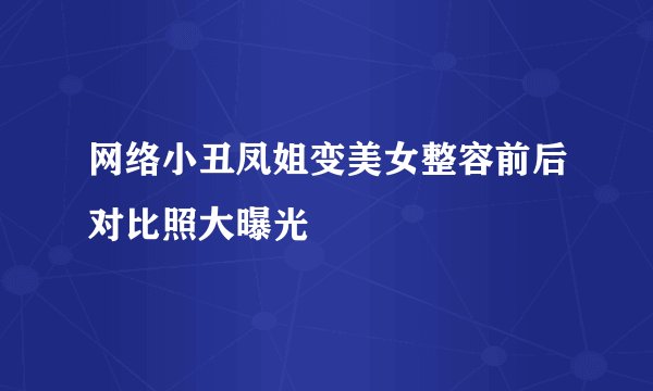 网络小丑凤姐变美女整容前后对比照大曝光