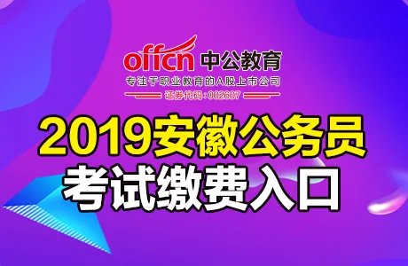 2019安徽滁州公务员考试缴费入口