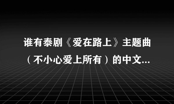 谁有泰剧《爱在路上》主题曲（不小心爱上所有）的中文歌词啊！