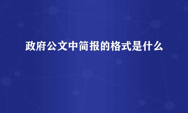 政府公文中简报的格式是什么