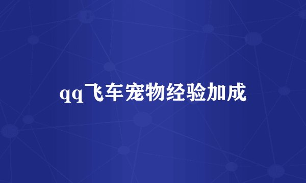 qq飞车宠物经验加成