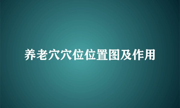 养老穴穴位位置图及作用