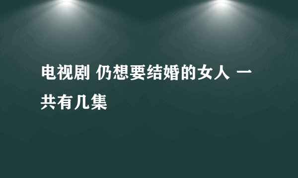 电视剧 仍想要结婚的女人 一共有几集