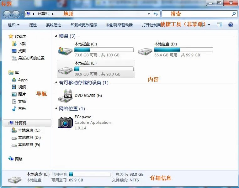 windows7桌面由哪几部分构成?