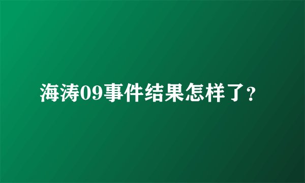 海涛09事件结果怎样了？