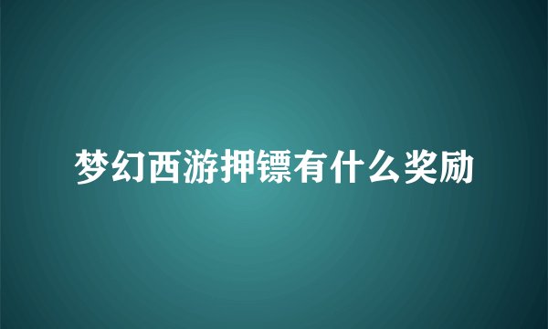 梦幻西游押镖有什么奖励