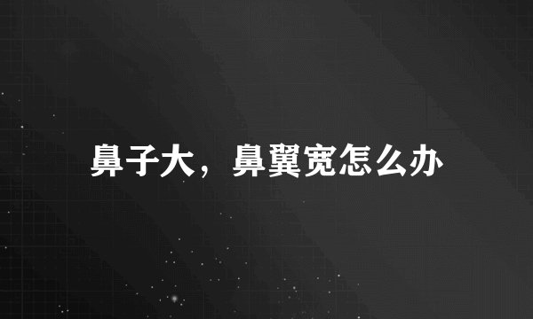 鼻子大，鼻翼宽怎么办