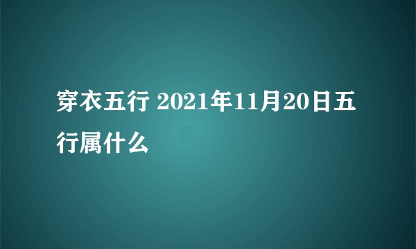 穿衣五行 2021年11月20日五行属什么