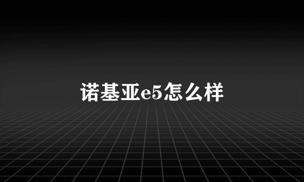 诺基亚e5怎么样
