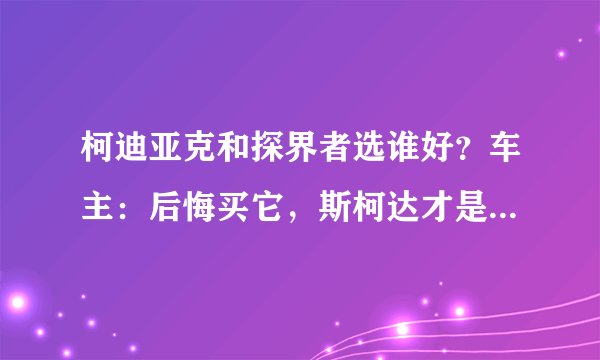 柯迪亚克和探界者选谁好？车主：后悔买它，斯柯达才是性价比之王