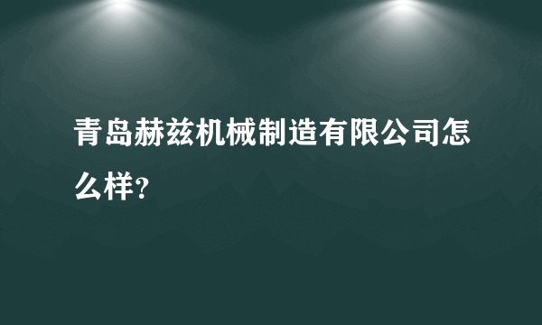 青岛赫兹机械制造有限公司怎么样？