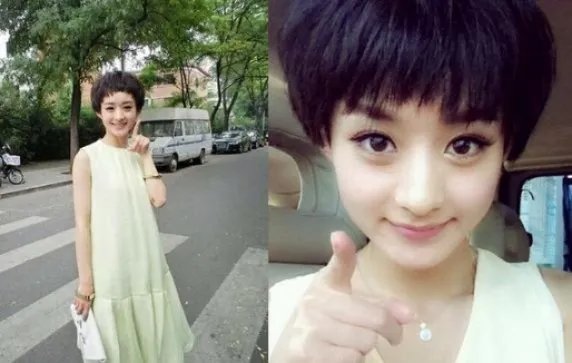 赵丽颖齐刘海造型美照：曝光赵丽颖可爱极具风情的齐刘海