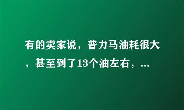 有的卖家说，普力马油耗很大，甚至到了13个油左右，是真的么？