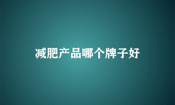 减肥产品哪个牌子好