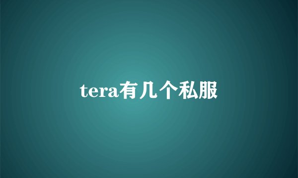 tera有几个私服