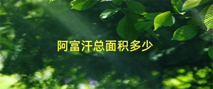 阿富汗总面积多少