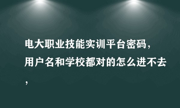 电大职业技能实训平台密码，用户名和学校都对的怎么进不去，
