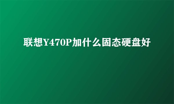联想Y470P加什么固态硬盘好