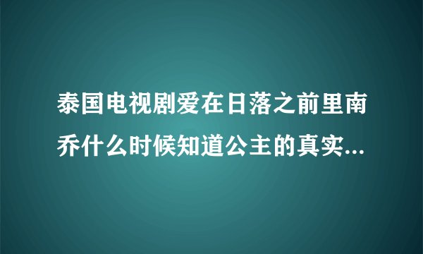 泰国电视剧爱在日落之前里南乔什么时候知道公主的真实身份的？