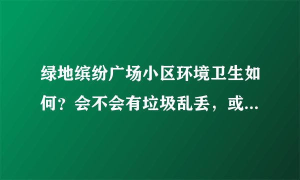 绿地缤纷广场小区环境卫生如何？会不会有垃圾乱丢，或者角落一堆垃圾的情况？走道里干净吗？平时有人打扫吗？