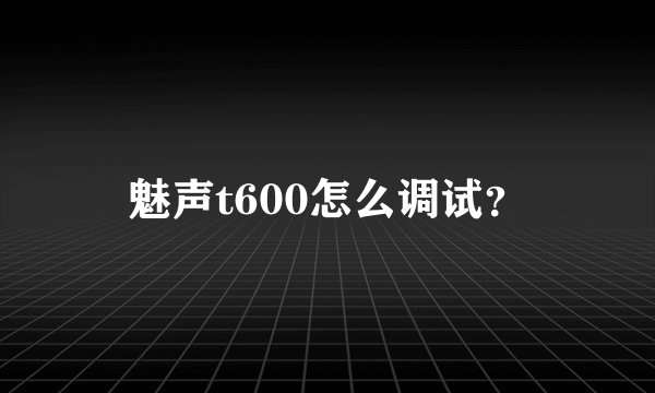 魅声t600怎么调试？