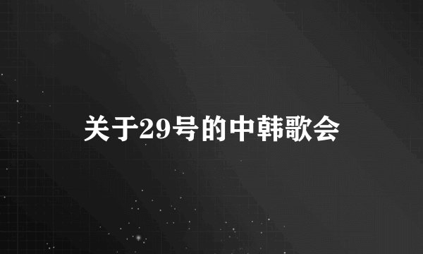 关于29号的中韩歌会