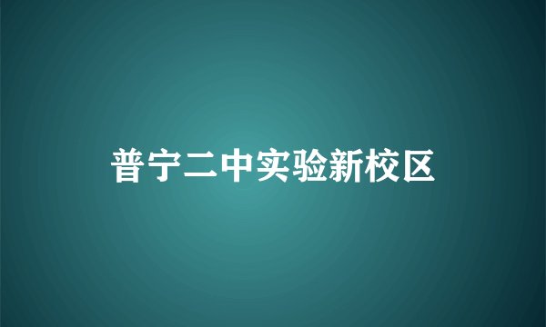 普宁二中实验新校区