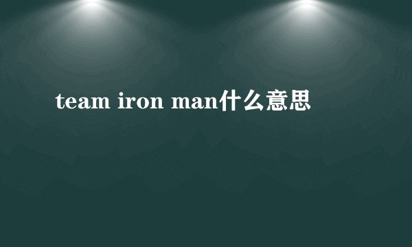 team iron man什么意思