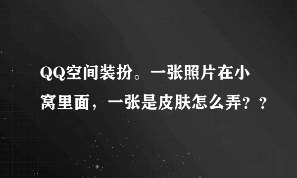 QQ空间装扮。一张照片在小窝里面，一张是皮肤怎么弄？？
