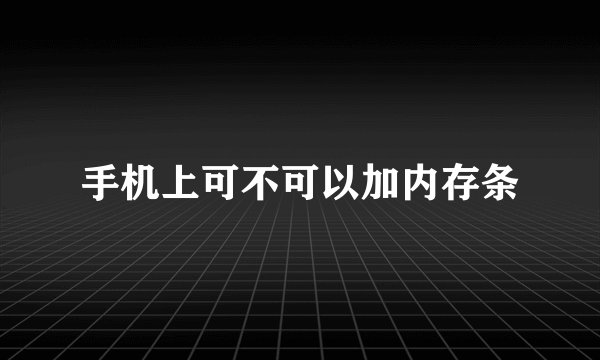 手机上可不可以加内存条