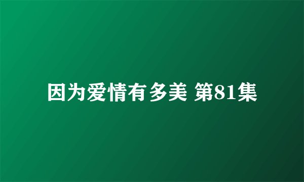 因为爱情有多美 第81集